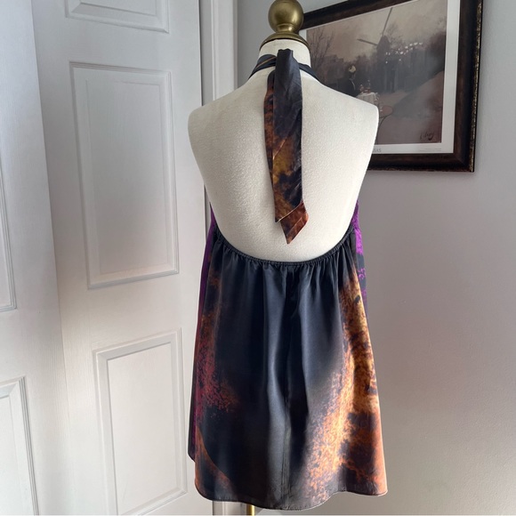 NEIMAN MARCUS SILK HALTER MINI DRESS - Picture 9 of 14